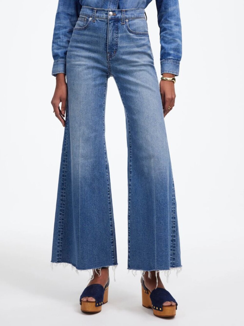 Madewell High Rise Crop Wide Leg Jeans - 28 + 29